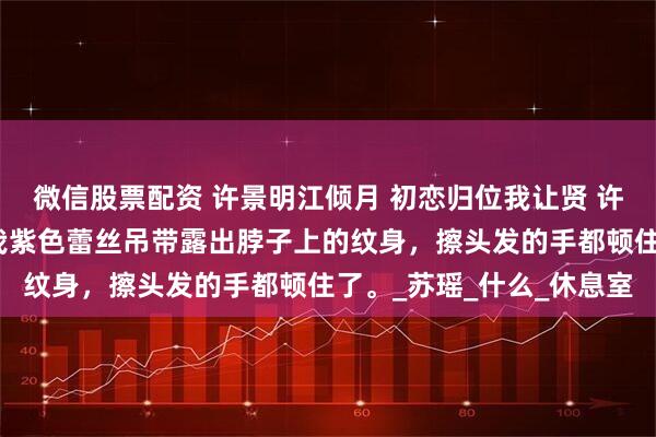 微信股票配资 许景明江倾月 初恋归位我让贤 许景明洗完澡出来，看到我紫色蕾丝吊带露出脖子上的纹身，擦头发的手都顿住了。_苏瑶_什么_休息室