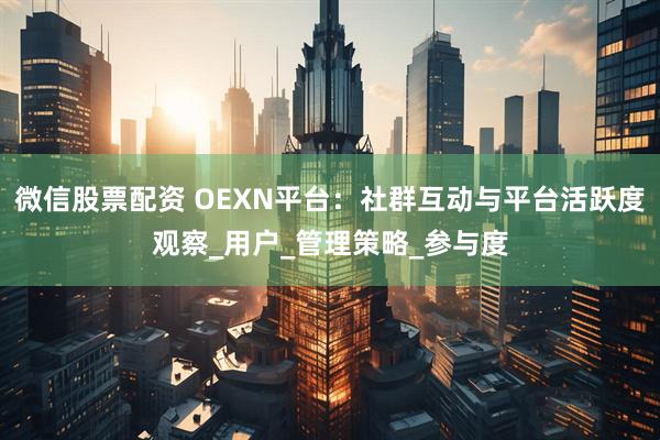微信股票配资 OEXN平台：社群互动与平台活跃度观察_用户_管理策略_参与度