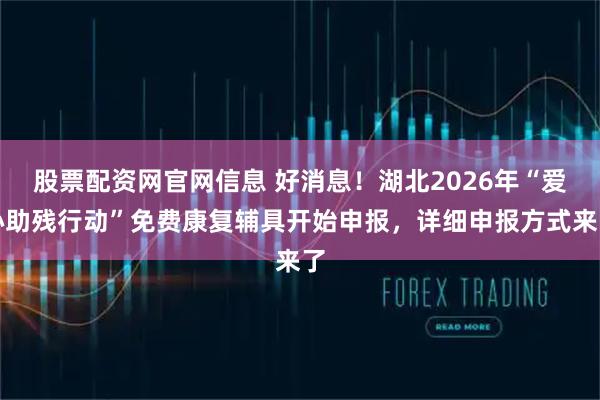 股票配资网官网信息 好消息！湖北2026年“爱心助残行动”免费康复辅具开始申报，详细申报方式来了
